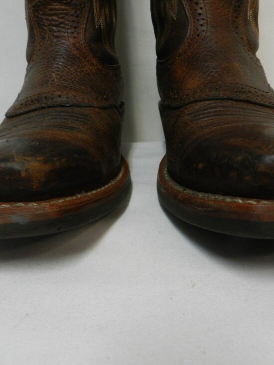 Ariat Men Size 9 M Leather Heritage Roughstock Cowboy boots embroidered brown main image 11
